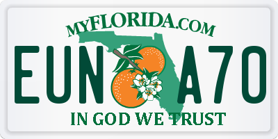 FL license plate EUNA70