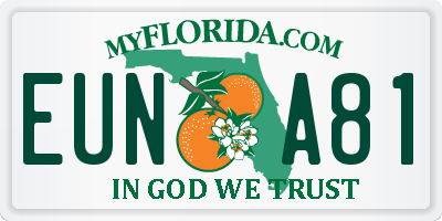 FL license plate EUNA81