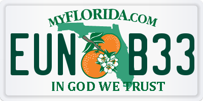 FL license plate EUNB33