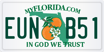 FL license plate EUNB51