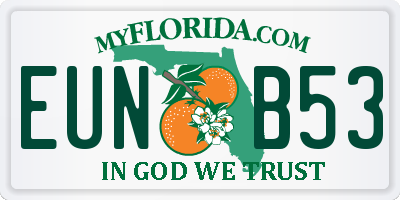 FL license plate EUNB53