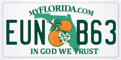 FL license plate EUNB63