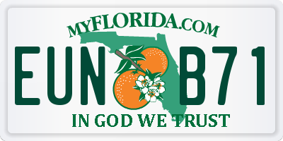 FL license plate EUNB71