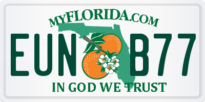 FL license plate EUNB77