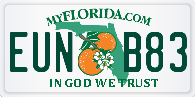 FL license plate EUNB83