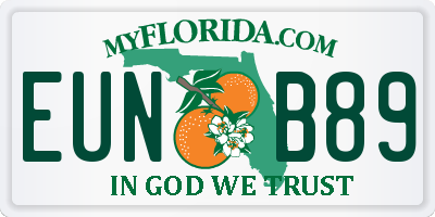 FL license plate EUNB89