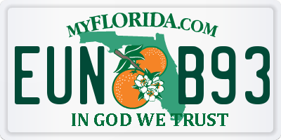 FL license plate EUNB93