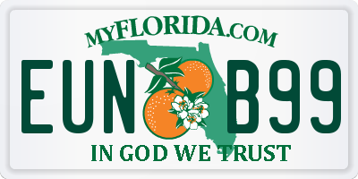 FL license plate EUNB99