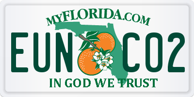 FL license plate EUNC02