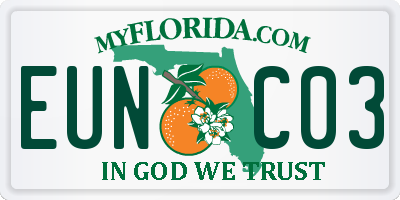 FL license plate EUNC03