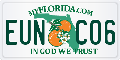 FL license plate EUNC06