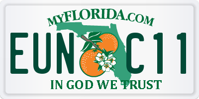 FL license plate EUNC11