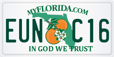 FL license plate EUNC16