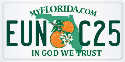 FL license plate EUNC25