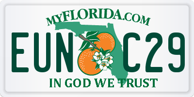 FL license plate EUNC29
