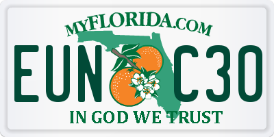 FL license plate EUNC30