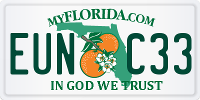 FL license plate EUNC33