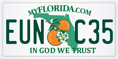 FL license plate EUNC35