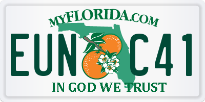 FL license plate EUNC41