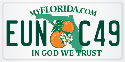 FL license plate EUNC49