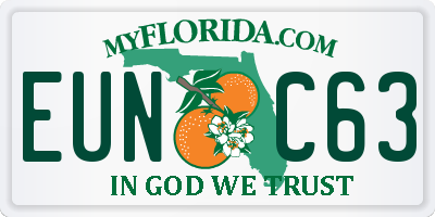 FL license plate EUNC63