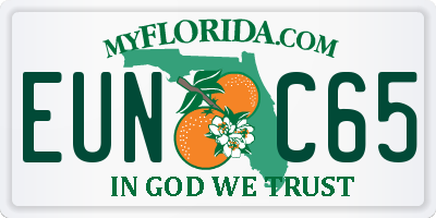 FL license plate EUNC65
