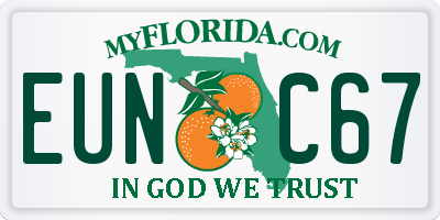 FL license plate EUNC67