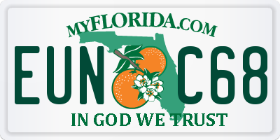 FL license plate EUNC68