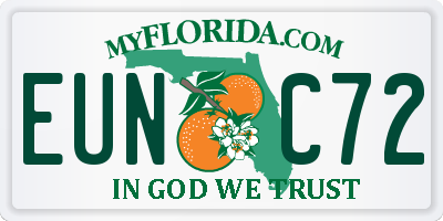 FL license plate EUNC72