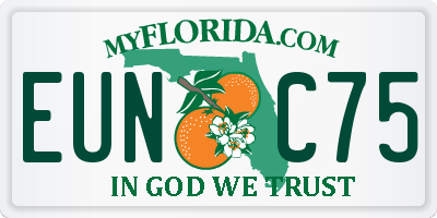 FL license plate EUNC75