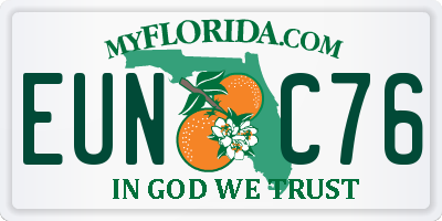 FL license plate EUNC76