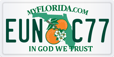 FL license plate EUNC77