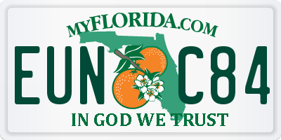 FL license plate EUNC84