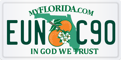 FL license plate EUNC90