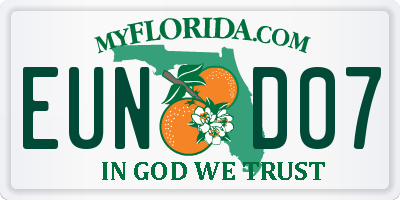 FL license plate EUND07