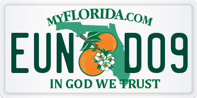 FL license plate EUND09