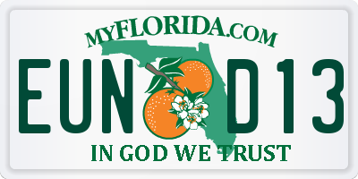 FL license plate EUND13
