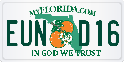 FL license plate EUND16