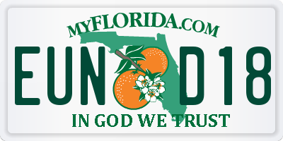 FL license plate EUND18