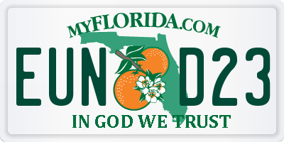 FL license plate EUND23