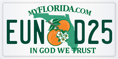 FL license plate EUND25