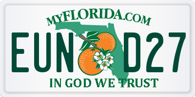 FL license plate EUND27