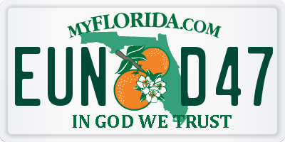 FL license plate EUND47