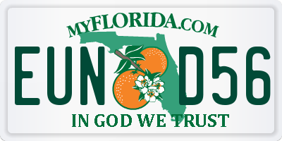 FL license plate EUND56