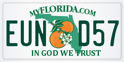FL license plate EUND57