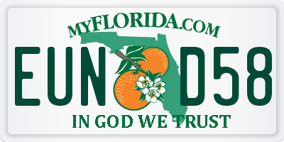 FL license plate EUND58