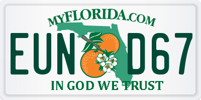 FL license plate EUND67
