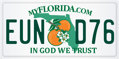 FL license plate EUND76