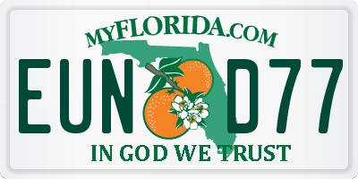 FL license plate EUND77