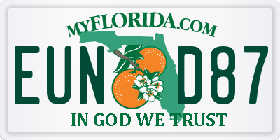 FL license plate EUND87